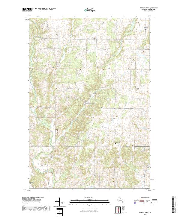 Dorrity Creek, WI — USGS 7.5-minute topo (2022)