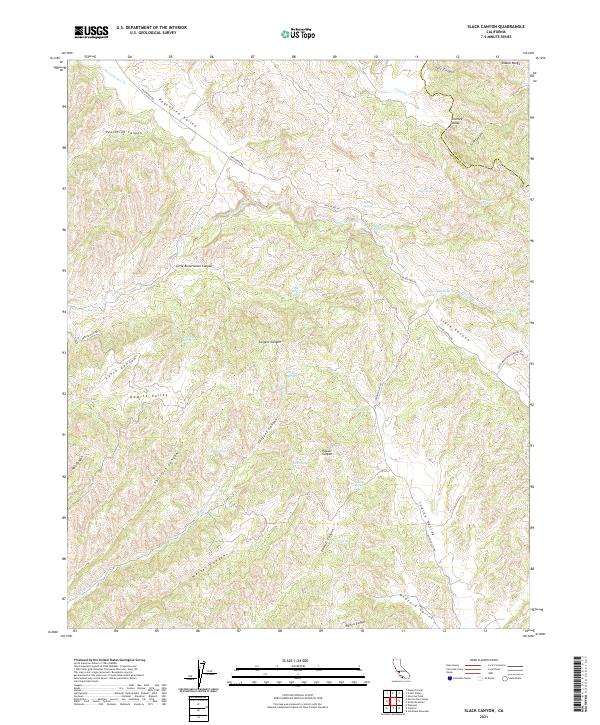 Slack Canyon, CA — USGS 7.5-minute topo (2021)