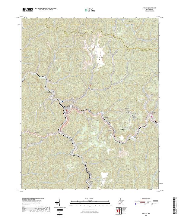 Welch, WV — USGS 7.5-minute topo (2023)
