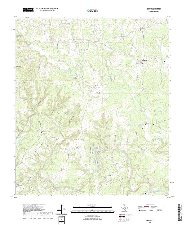 Kendalia, TX — USGS 7.5-minute topo (2022)