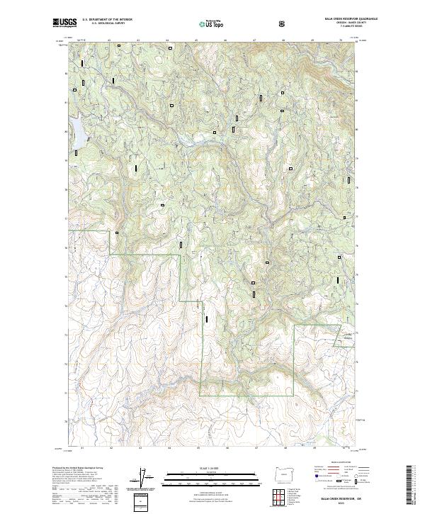 Balm Creek Reservoir, OR — USGS 7.5-minute topo (2023)