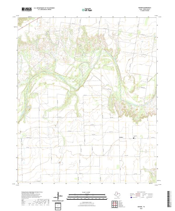Hefner, TX — USGS 7.5-minute topo (2022)