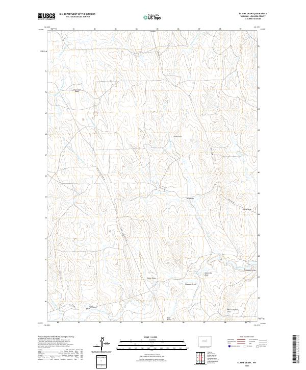 Elaine Draw, WY — USGS 7.5-minute topo (2021)