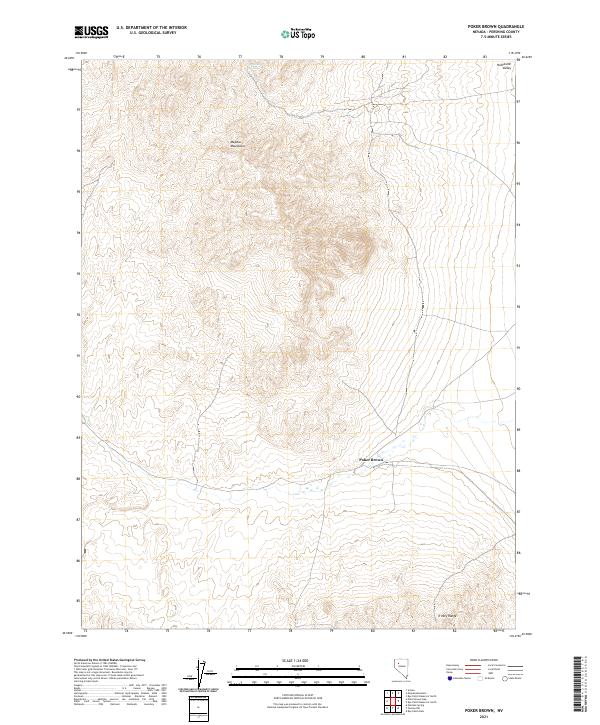 Poker Brown, NV — USGS 7.5-minute topo (2021)