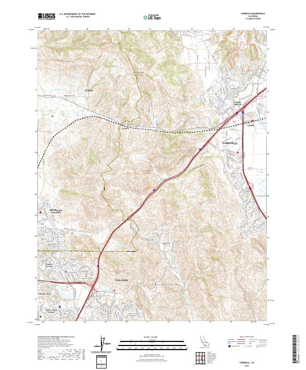 Cordelia, CA — USGS 7.5-minute topo (2022)