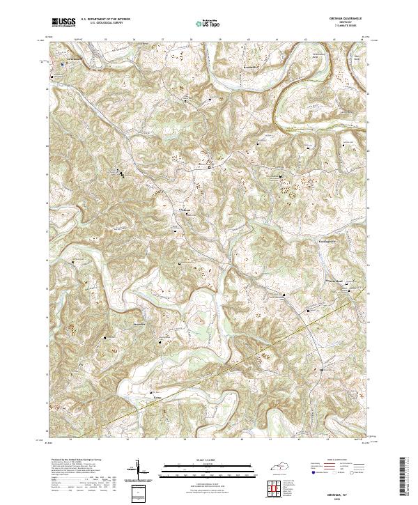 Gresham, KY — USGS 7.5-minute topo (2022)
