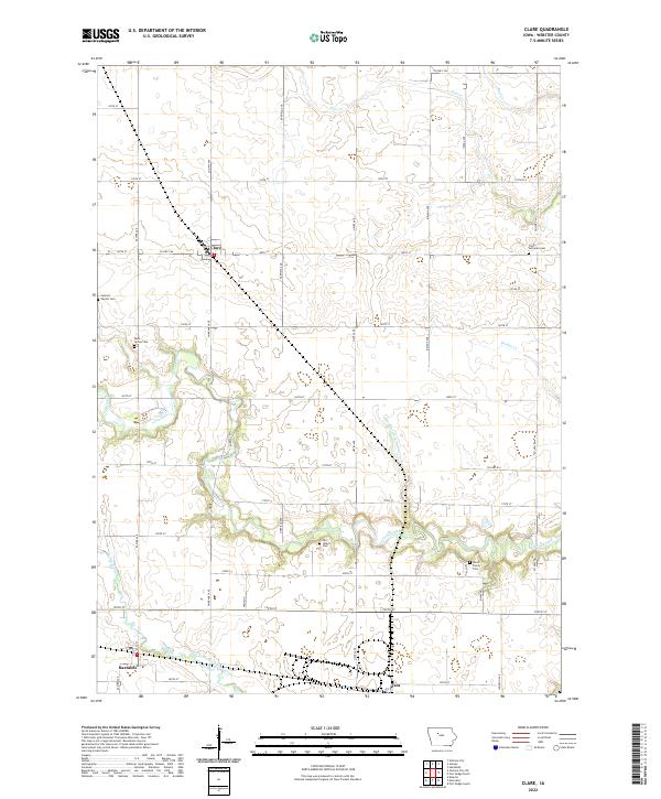 Clare, IA — USGS 7.5-minute topo (2022)