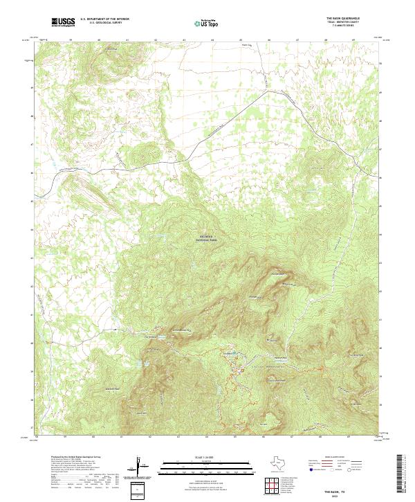 The Basin, TX — USGS 7.5-minute topo (2022)