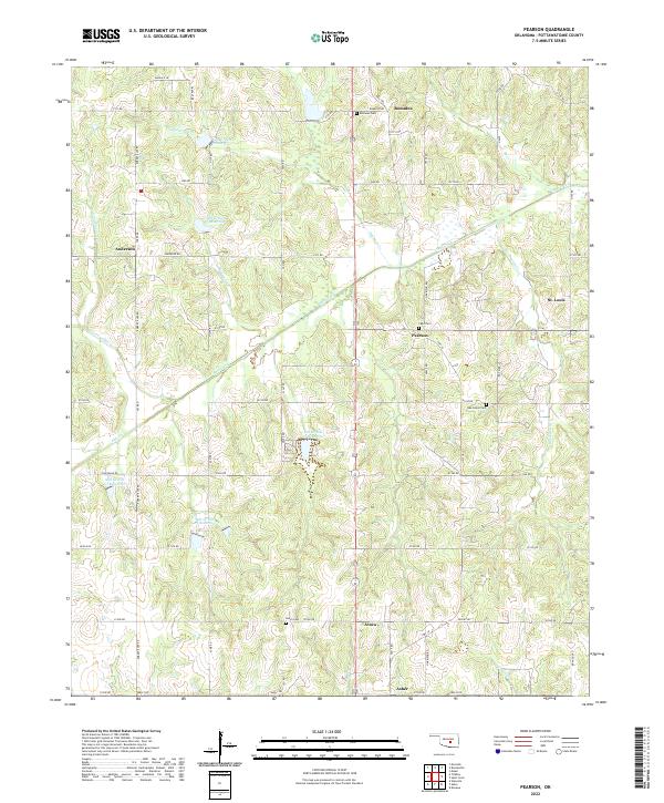 Pearson, OK — USGS 7.5-minute topo (2022)