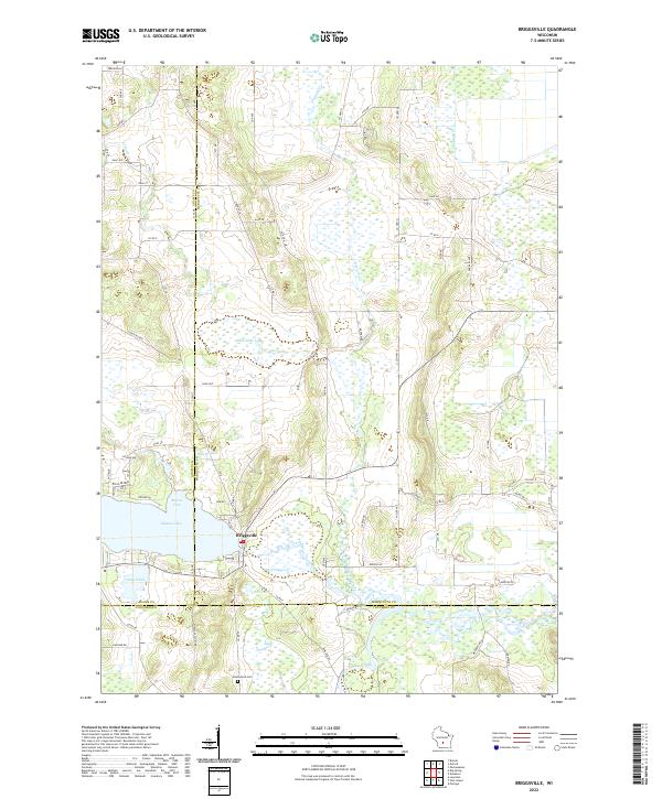 Briggsville, WI — USGS 7.5-minute topo (2022)