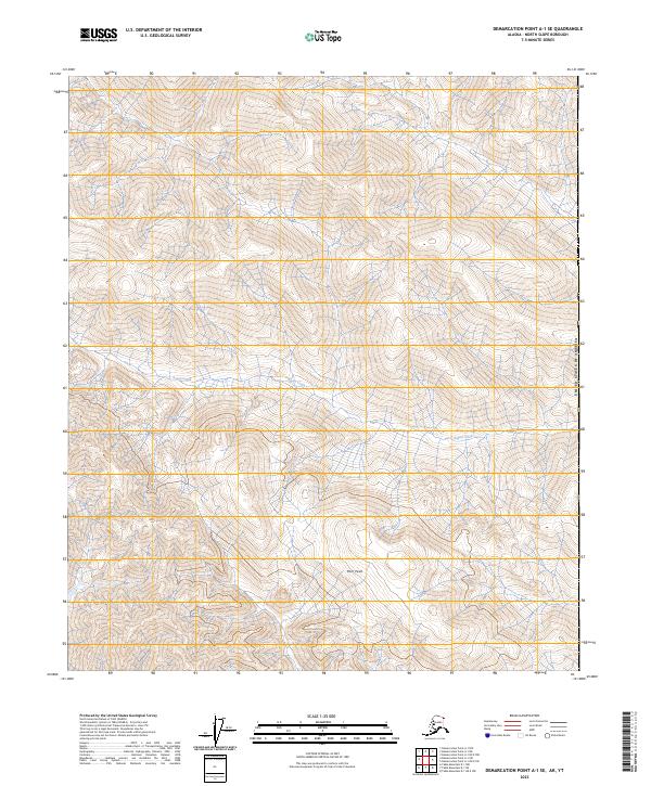 Demarcation Point A-1 SE, AK-YT — USGS 7.5-minute topo (2023)