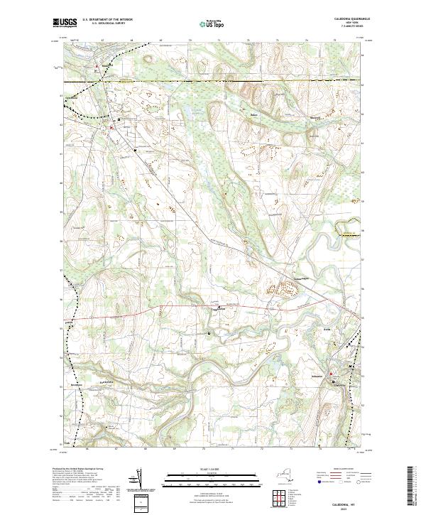 Caledonia, NY — USGS 7.5-minute topo (2023)