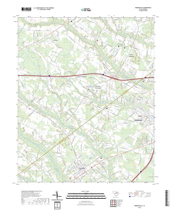Timmonsville, SC — USGS 7.5-minute topo (2024)