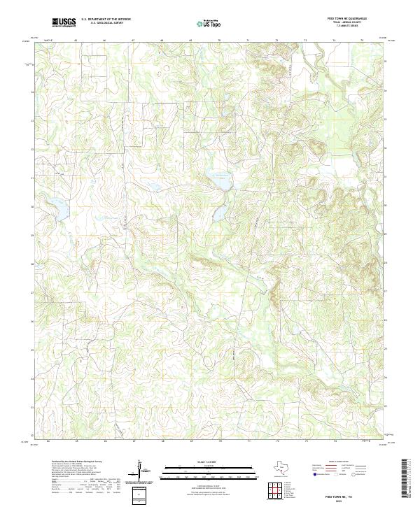 Frio Town NE, TX — USGS 7.5-minute topo (2022)