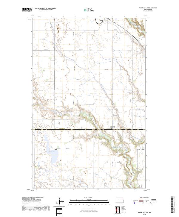Waterloo Lake, ND — USGS 7.5-minute topo (2024)