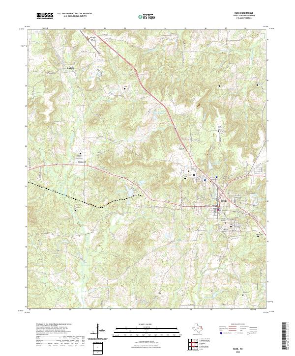 Rusk, TX — USGS 7.5-minute topo (2022)