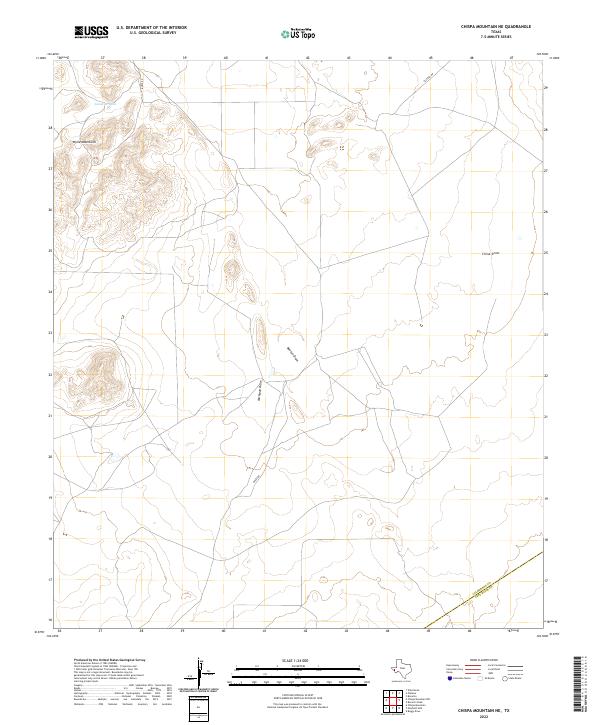 Chispa Mountain NE, TX — USGS 7.5-minute topo (2022)
