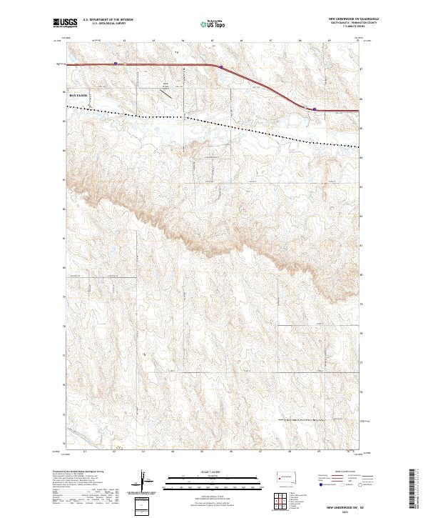 New Underwood SW, SD — USGS 7.5-minute topo (2021)