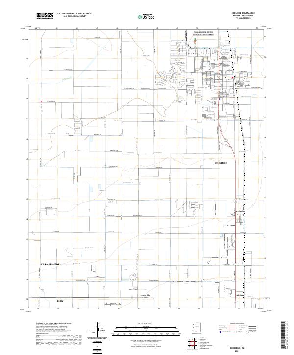 Coolidge, AZ — USGS 7.5-minute topo (2021)