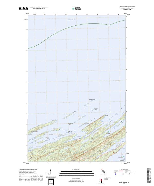 Belle Harbor, MI — USGS 7.5-minute topo (2023)