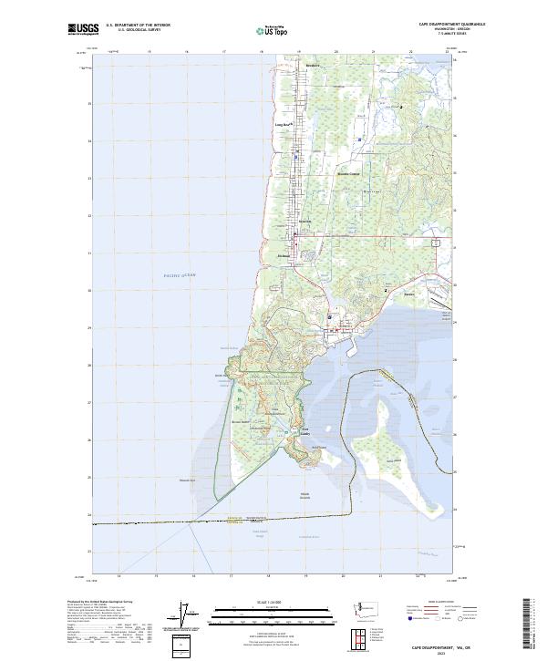 Cape Disappointment, WA-OR — USGS 7.5-minute topo (2023)