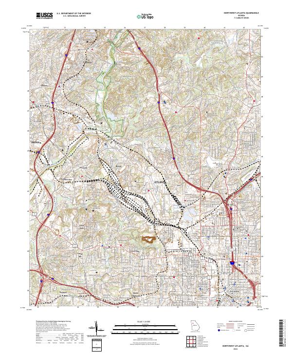 Northwest Atlanta, GA — USGS 7.5-minute topo (2024)