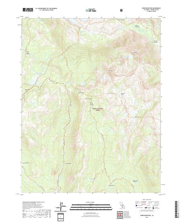 Ward Mountain, CA — USGS 7.5-minute topo (2021)