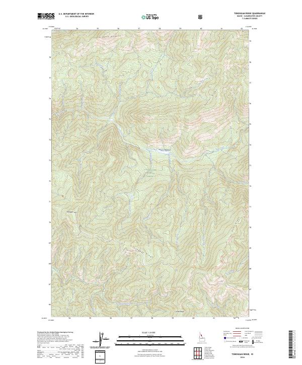 Toboggan Ridge, ID — USGS 7.5-minute topo (2024)