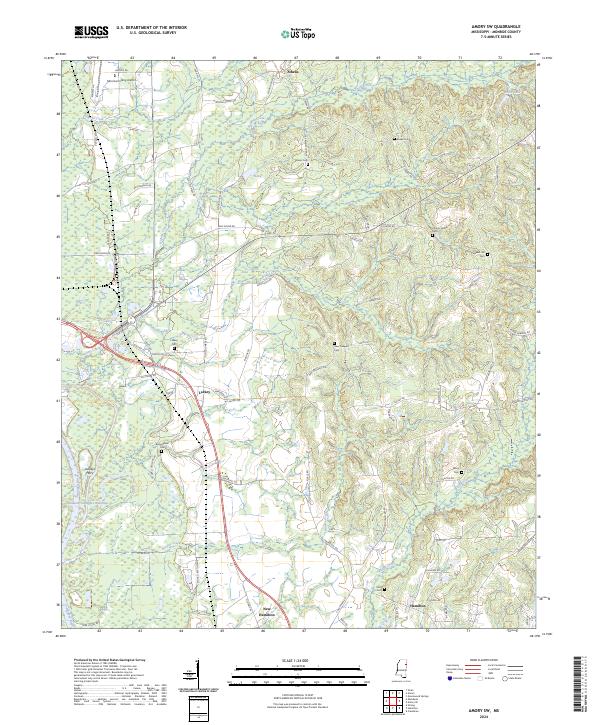 Amory SW, MS — USGS 7.5-minute topo (2024)