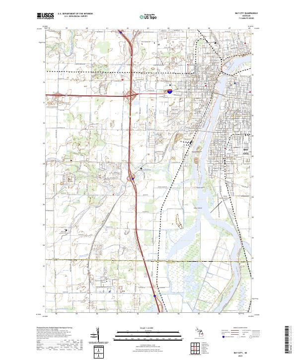 Bay City, MI — USGS 7.5-minute topo (2023)