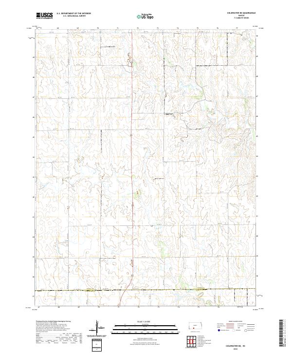 Coldwater NE, KS — USGS 7.5-minute topo (2022)