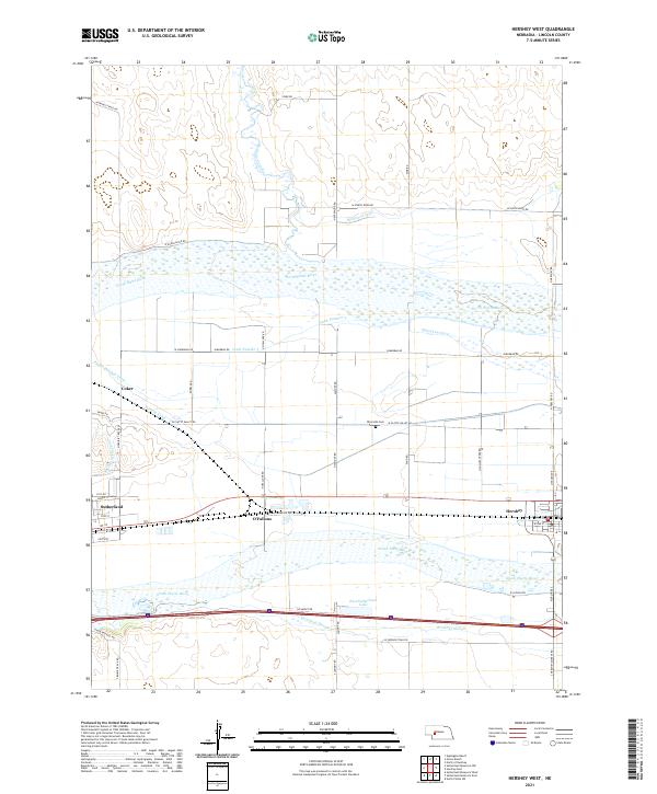 Hershey West, NE — USGS 7.5-minute topo (2021)