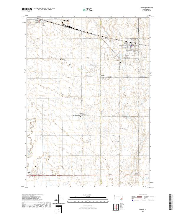 Lennox, SD — USGS 7.5-minute topo (2021)