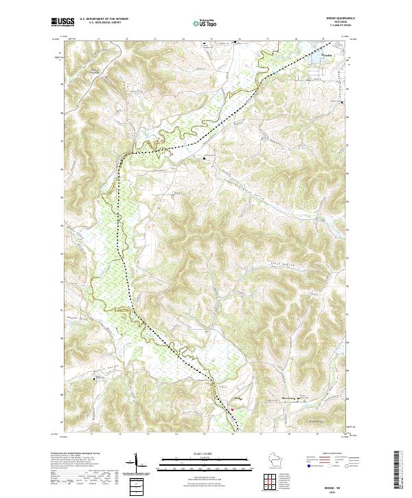 Dodge, WI — USGS 7.5-minute topo (2022)