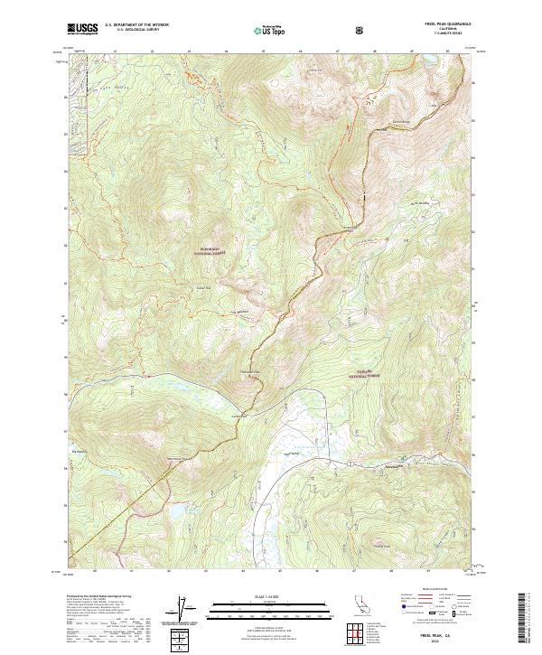 Freel Peak, CA — USGS 7.5-minute topo (2022)