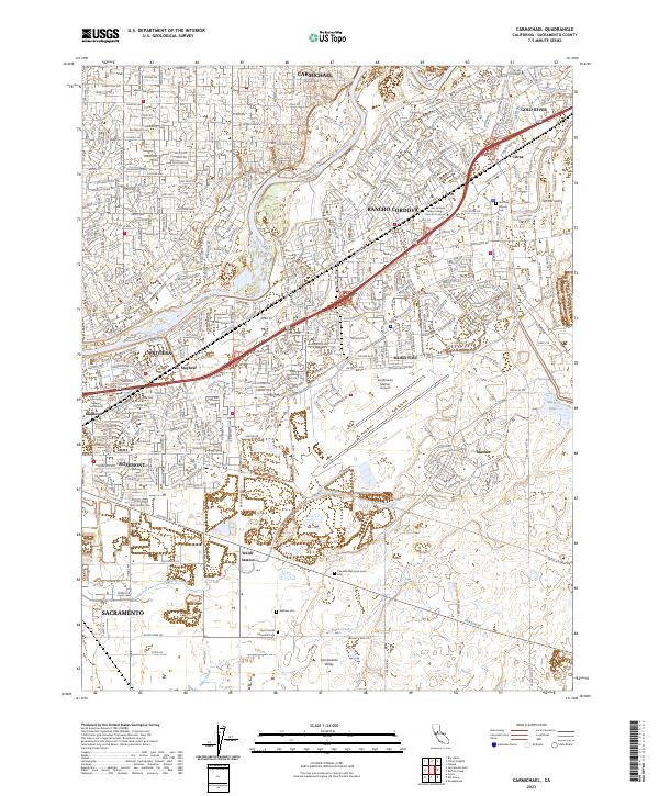 Carmichael, CA — USGS 7.5-minute topo (2023)