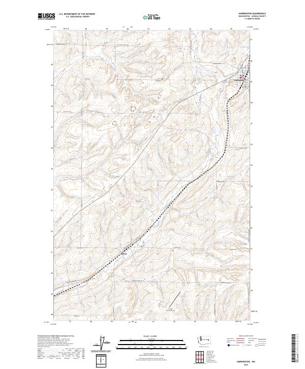 Harrington, WA — USGS 7.5-minute topo (2023)