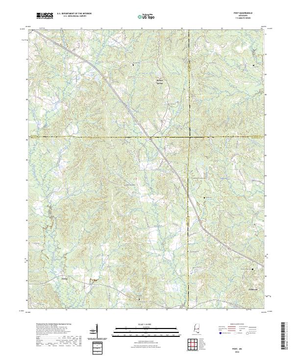 Post, MS — USGS 7.5-minute topo (2024)