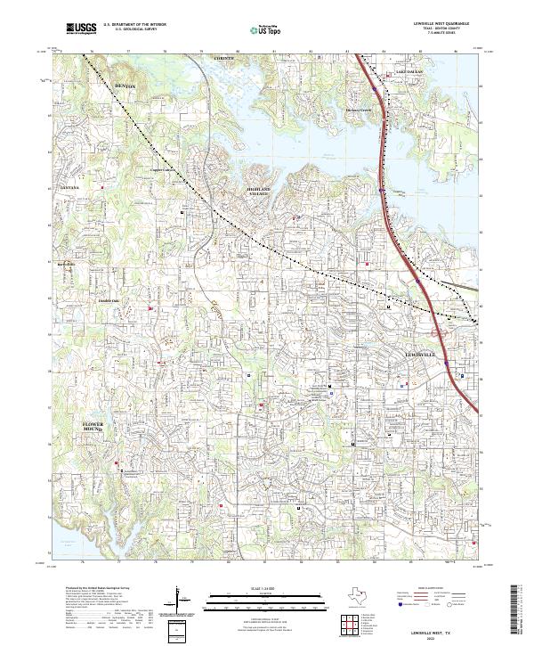 Lewisville West, TX — USGS 7.5-minute topo (2022)