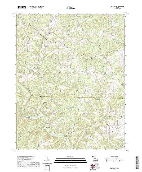 Gentryville, MO — USGS 7.5-minute topo (2021)