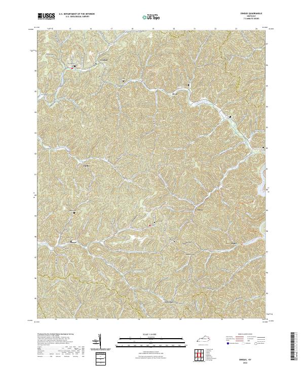 Dingus, KY — USGS 7.5-minute topo (2022)
