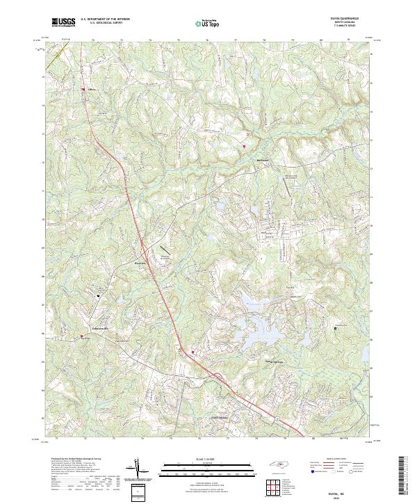 Olivia, NC — USGS 7.5-minute topo (2022)