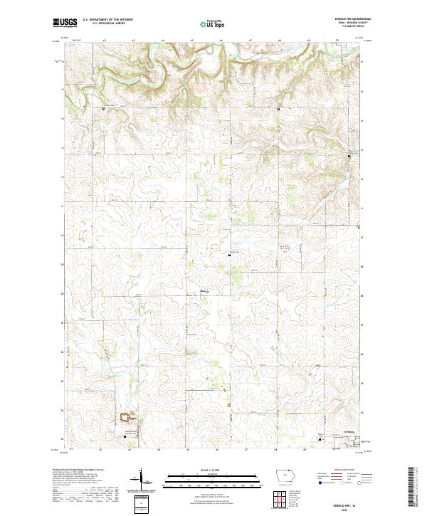 Cresco NW, IA — USGS 7.5-minute topo (2022)