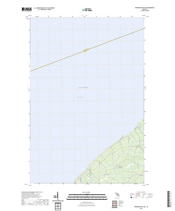 Keweenaw Bay NE, MI — USGS 7.5-minute topo (2023)