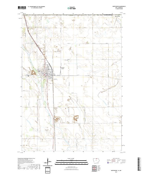 Northwood, IA-MN — USGS 7.5-minute topo (2022)
