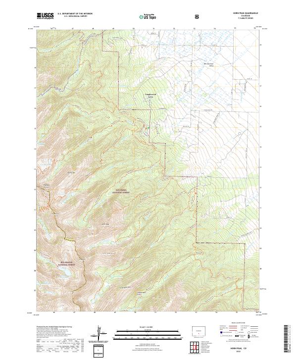 Horn Peak, CO — USGS 7.5-minute topo (2022)