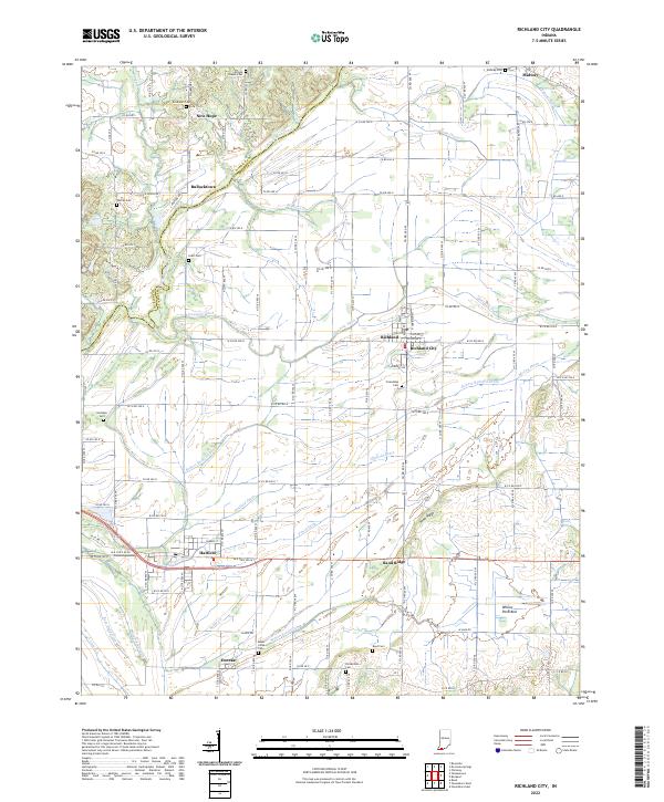 Richland City, IN — USGS 7.5-minute topo (2022)