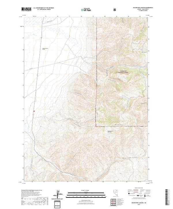 Water Pipe Canyon, NV — USGS 7.5-minute topo (2021)
