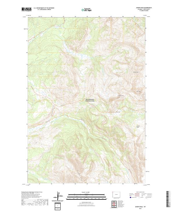 Joseph Peak, WY — USGS 7.5-minute topo (2021)