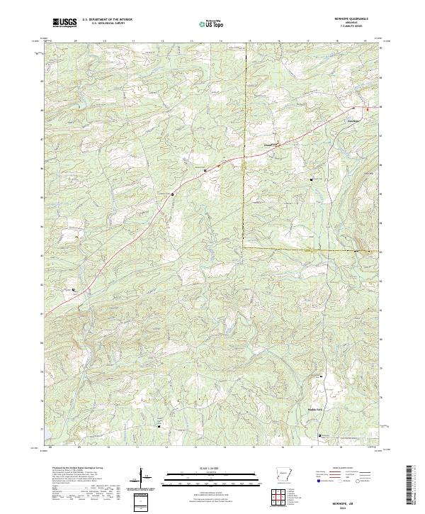 Newhope, AR — USGS 7.5-minute topo (2024)